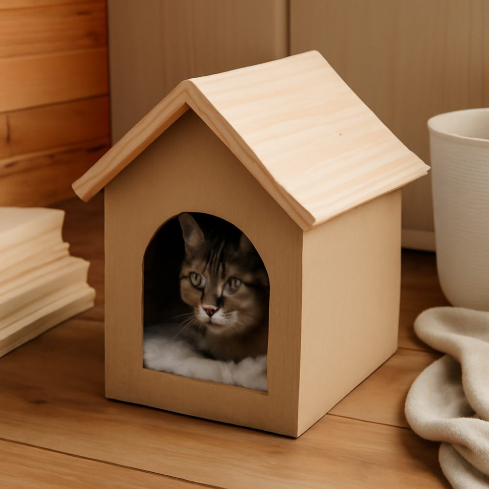 Из чего сделать коту домик 1