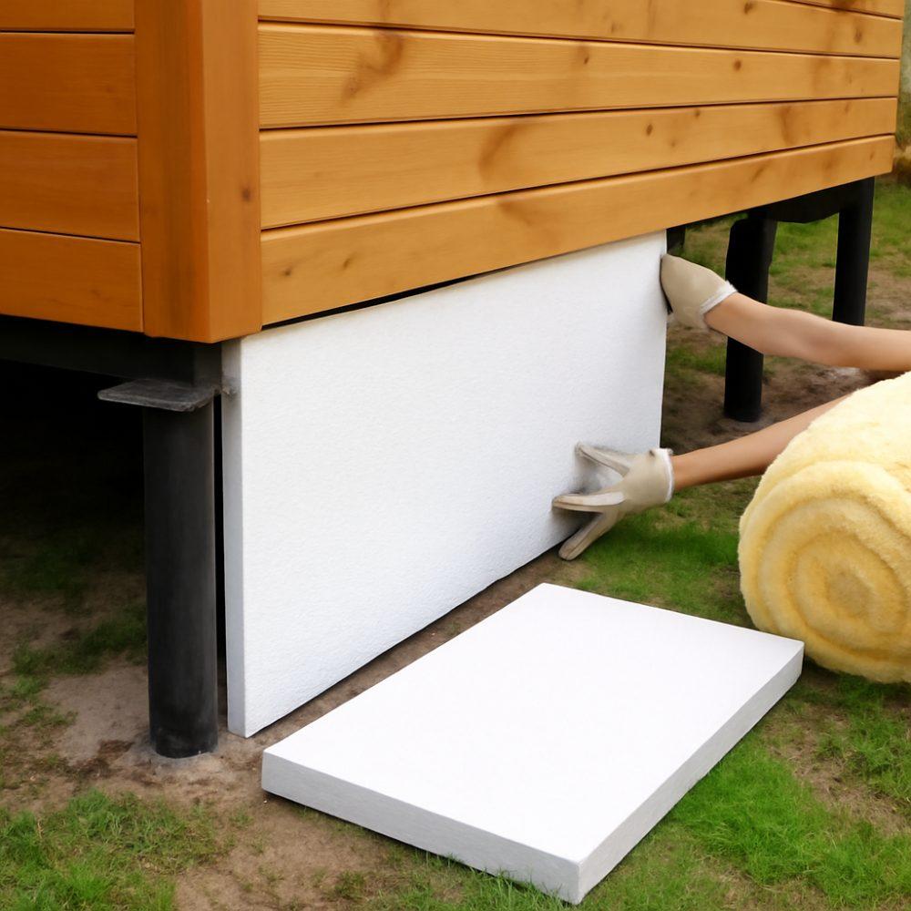 Дом на сваях как утеплить цоколь 1