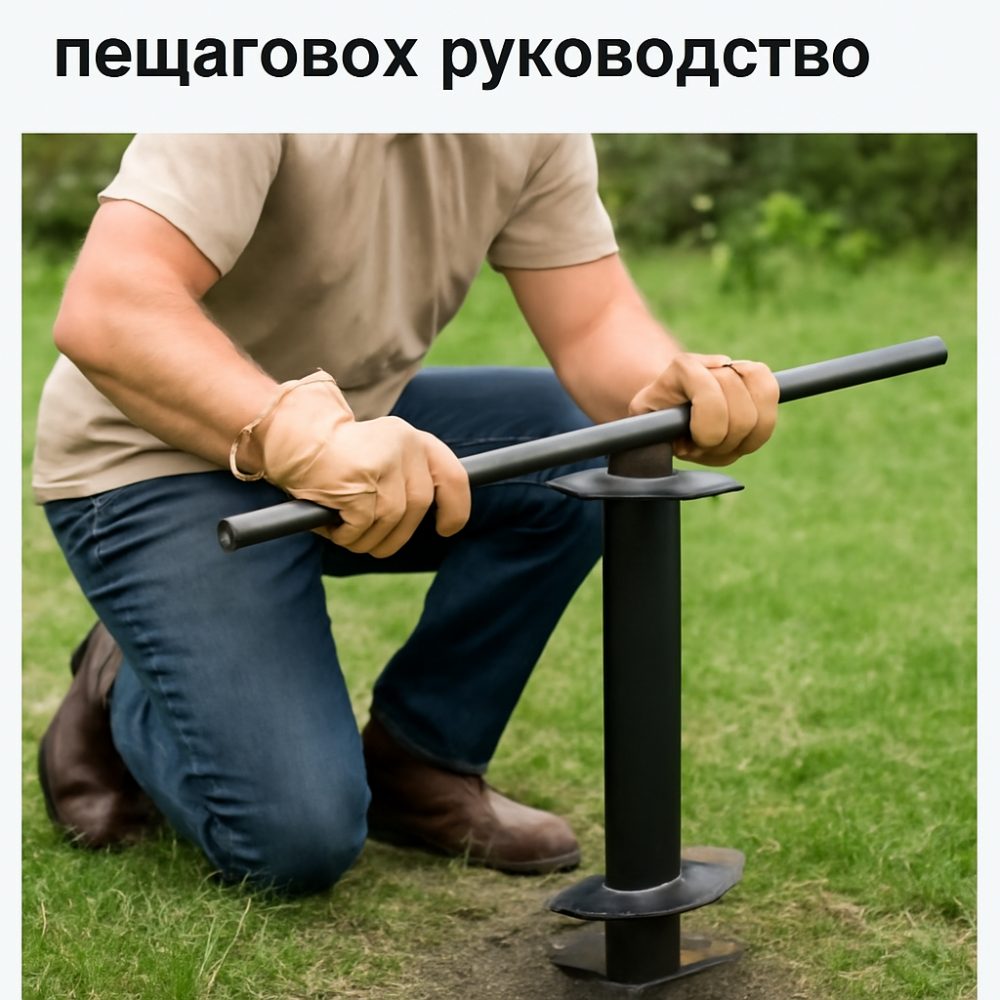 Как вручную установить винтовые сваи 1