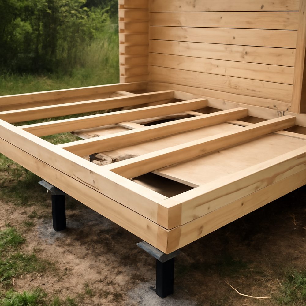 Как сделать полы в бане на винтовых сваях 1