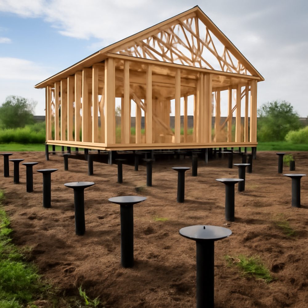 Сколько нужно свай для каркасного дома 1