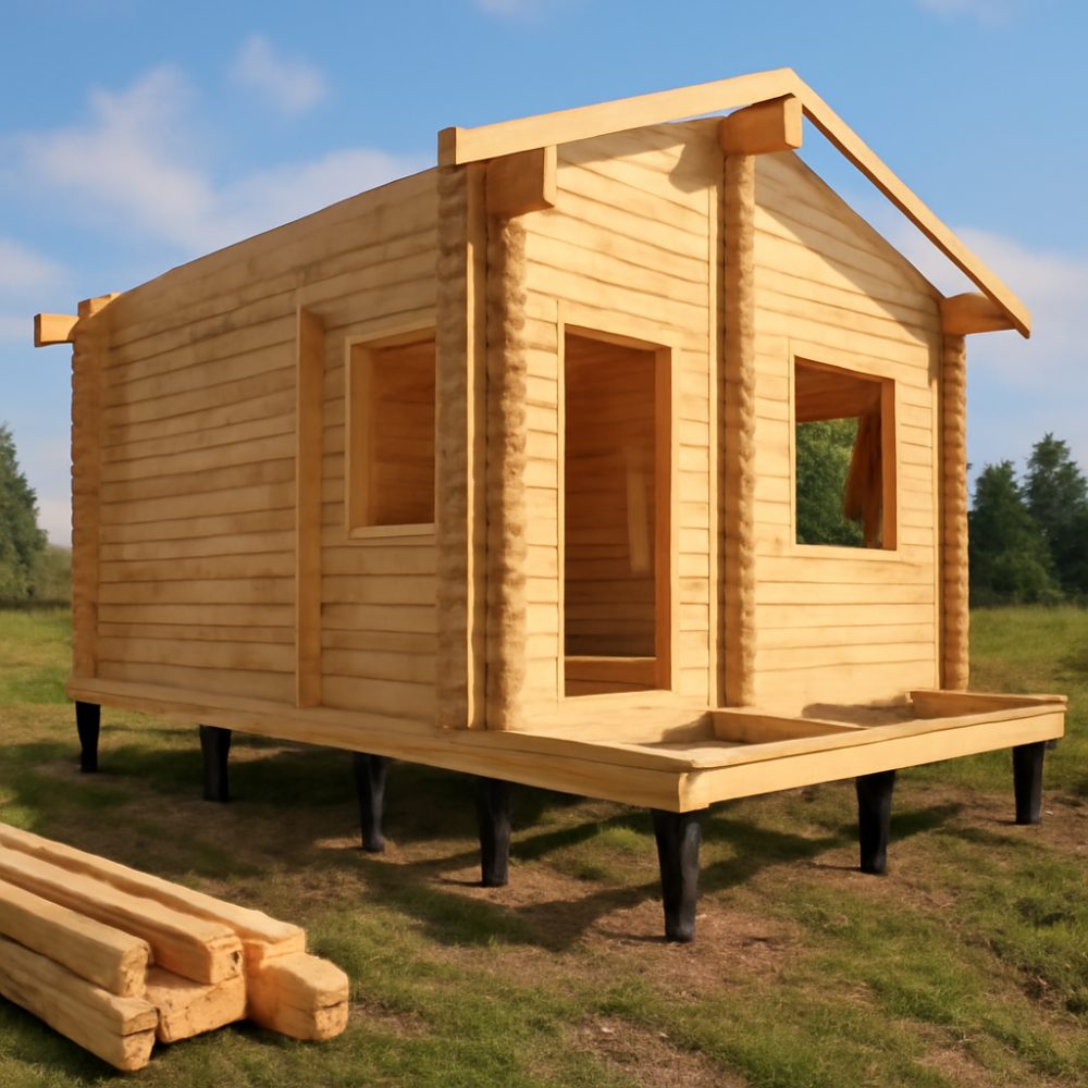 Как строить дом из бруса на сваи 1