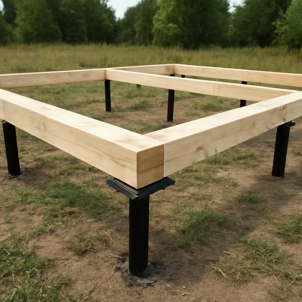 Как правильно сделать обвязку из бруса на винтовых сваях видео 1