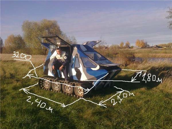 Гусеничный вездеход амфибия: чертежи, фото и описание изготовления Гусеничный вездеход амфибия: чертежи, фото и описание изготовления