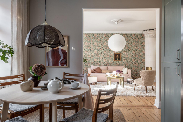 Интерьер, в котором настроение создают цветочные обои Интерьер, в котором настроение создают цветочные обои