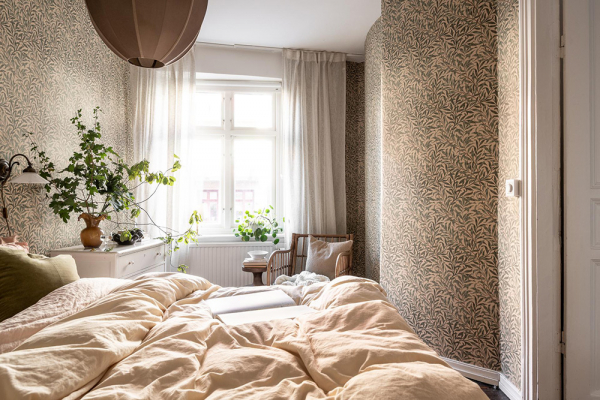 Интерьер, в котором настроение создают цветочные обои Интерьер, в котором настроение создают цветочные обои