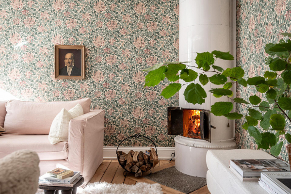 Интерьер, в котором настроение создают цветочные обои Интерьер, в котором настроение создают цветочные обои