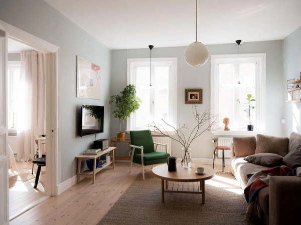 Свежий и воздушный интерьер небольшой квартиры в швеции (58 кв. М) Свежий и воздушный интерьер небольшой квартиры в швеции (58 кв. М)