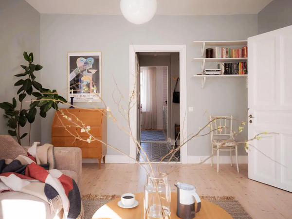 Свежий и воздушный интерьер небольшой квартиры в швеции (58 кв. М) Свежий и воздушный интерьер небольшой квартиры в швеции (58 кв. М)