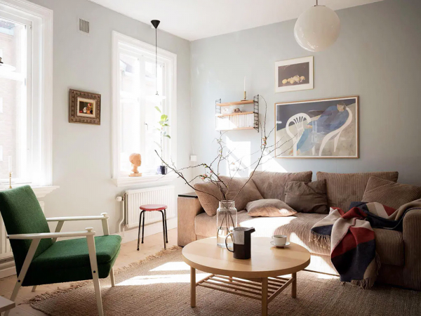 Свежий и воздушный интерьер небольшой квартиры в швеции (58 кв. М) Свежий и воздушный интерьер небольшой квартиры в швеции (58 кв. М)