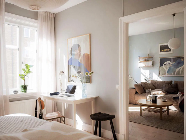 Свежий и воздушный интерьер небольшой квартиры в швеции (58 кв. М) Свежий и воздушный интерьер небольшой квартиры в швеции (58 кв. М)