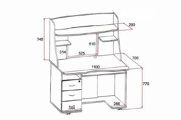 Письменный стол, размеры разных моделей, полезные советы по выбору
