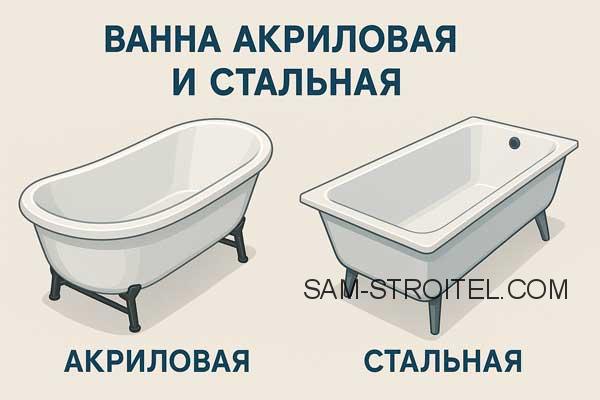 Акриловая или стальная ванна: что выбрать? Подробный разбор плюсов и минусов 1
