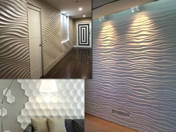 Монтаж гипсовых 3д панелей 1