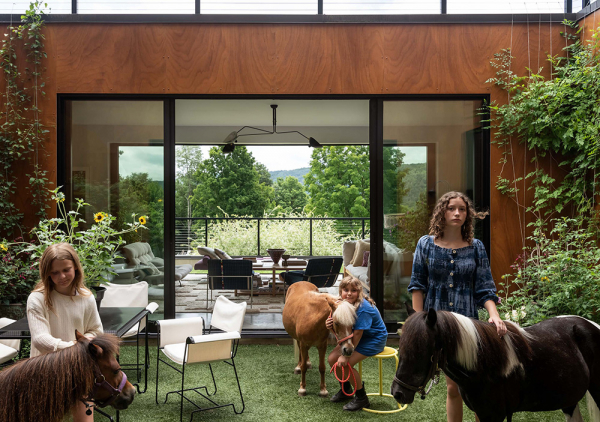 Игривые интерьеры современной дачи семьи дизайнера в штате нью-йорк Игривые интерьеры современной дачи семьи дизайнера в штате нью-йорк