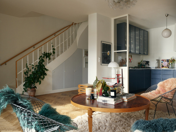 Необычная двухэтажная квартира в стокгольме с видовой террасой Необычная двухэтажная квартира в стокгольме с видовой террасой