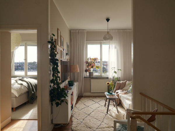 Необычная двухэтажная квартира в стокгольме с видовой террасой Необычная двухэтажная квартира в стокгольме с видовой террасой