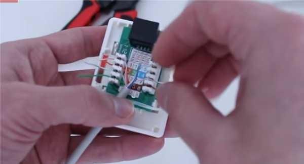 Подключение интернет розетки rj-45 и обжим коннектора Подключение интернет розетки rj-45 и обжим коннектора