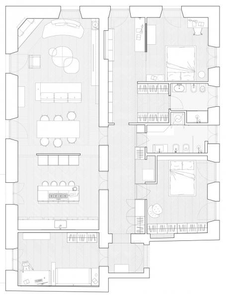 Без штор, но с книгами: светлый современный интерьер в риме Без штор, но с книгами: светлый современный интерьер в риме