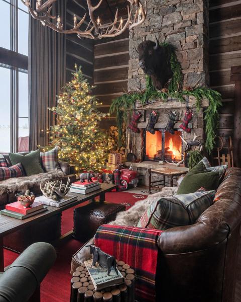 Праздники на горнолыжном курорте: интерьер в стиле рустик в монтане Праздники на горнолыжном курорте: интерьер в стиле рустик в монтане