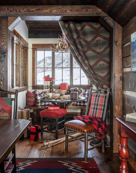 Праздники на горнолыжном курорте: интерьер в стиле рустик в монтане Праздники на горнолыжном курорте: интерьер в стиле рустик в монтане