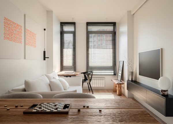 Стильный минимализм в молочных тонах: маленькая двушка в киеве (45 кв. М) Стильный минимализм в молочных тонах: маленькая двушка в киеве (45 кв. М)