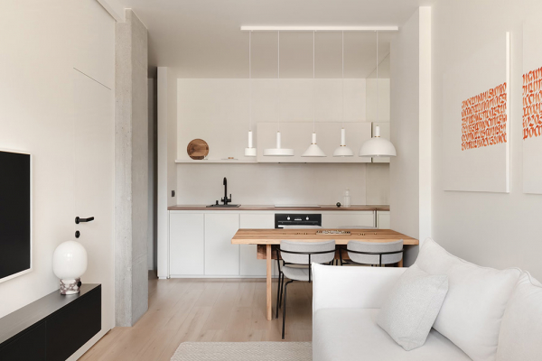 Стильный минимализм в молочных тонах: маленькая двушка в киеве (45 кв. М) Стильный минимализм в молочных тонах: маленькая двушка в киеве (45 кв. М)