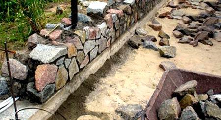 Строительство забора из камня Строительство забора из камня