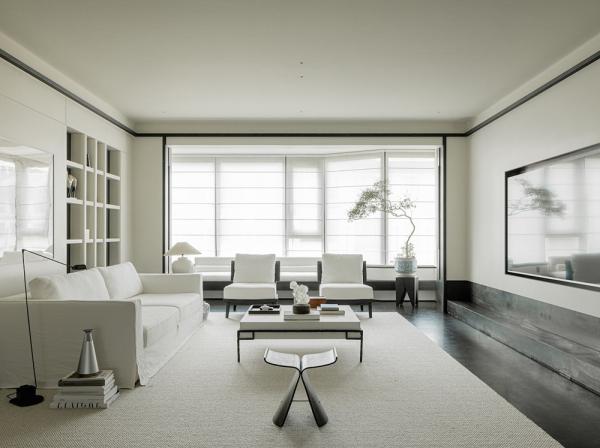 Воздушный современный интерьер в китае с черными акцентами в декоре Воздушный современный интерьер в китае с черными акцентами в декоре