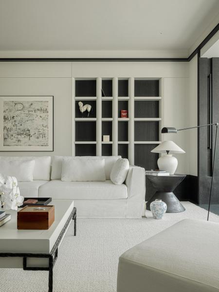 Воздушный современный интерьер в китае с черными акцентами в декоре Воздушный современный интерьер в китае с черными акцентами в декоре