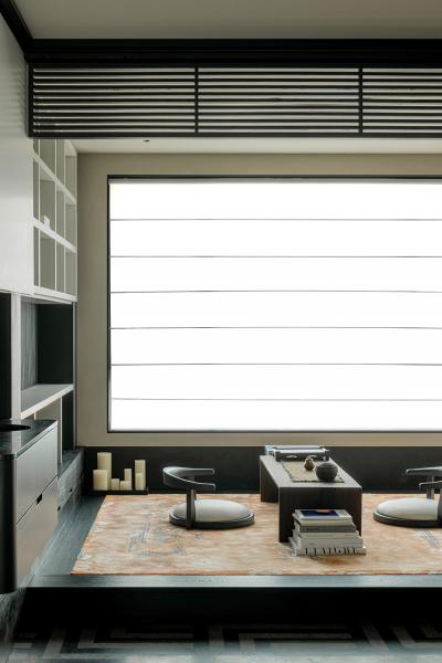 Воздушный современный интерьер в китае с черными акцентами в декоре Воздушный современный интерьер в китае с черными акцентами в декоре