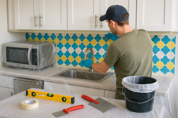 Как заменить кухонный фартук без демонтажа мебели и не испортить ремонт: готовим к изменениям правильно