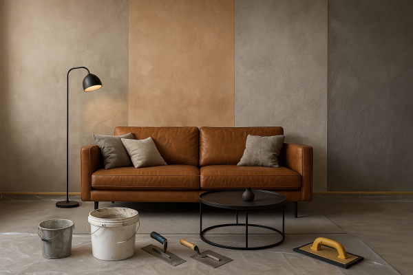 Как оформить стены декоративной штукатуркой под бетон: виды, подготовка и защита результата от повреждений