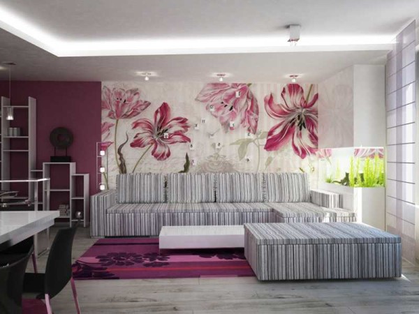 Идеи дизайна гостиной: зонирование, обои, мебель Идеи дизайна гостиной: зонирование, обои, мебель