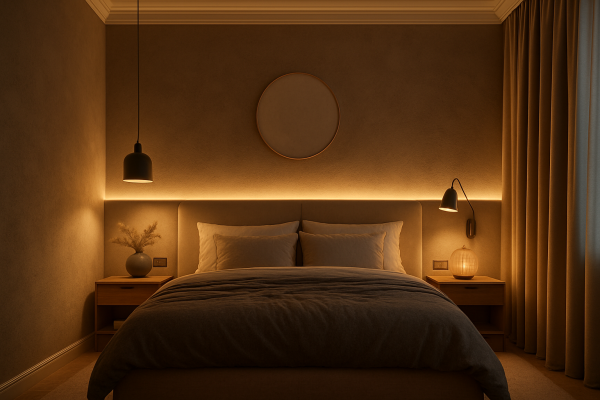 Как создать стильную подсветку карнизов в спальне: выбор, монтаж и зонирование света без лишних проблем