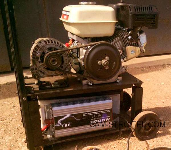 Сделал самодельный генератор на 220в на случай отключения электричества Сделал самодельный генератор на 220в на случай отключения электричества