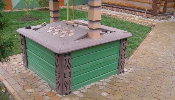 Оформление колодца: колодезный домик (открытый и закрытый) Оформление колодца: колодезный домик (открытый и закрытый)