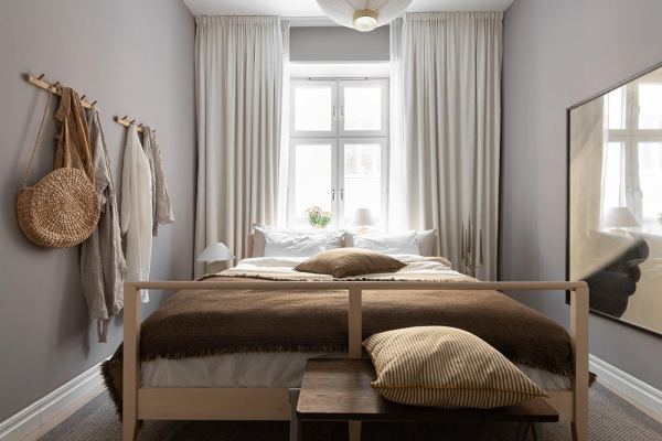 Кремовый интерьер современной скандинавской квартиры (66 кв. М)