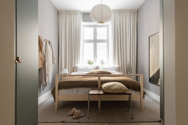 Кремовый интерьер современной скандинавской квартиры (66 кв. М)