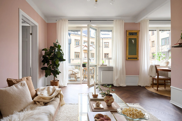 Мягкий розовый в дизайне нежной скандинавской квартиры (50 кв. М) Мягкий розовый в дизайне нежной скандинавской квартиры (50 кв. М)