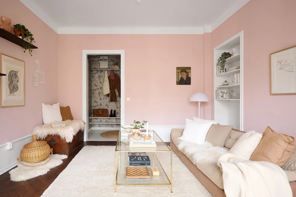 Мягкий розовый в дизайне нежной скандинавской квартиры (50 кв. М) Мягкий розовый в дизайне нежной скандинавской квартиры (50 кв. М)