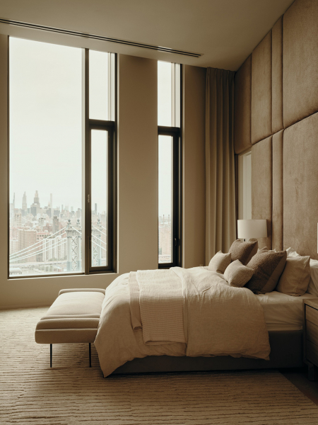 Молочные интерьеры современной резиденции в нью-йоркской высотке Молочные интерьеры современной резиденции в нью-йоркской высотке