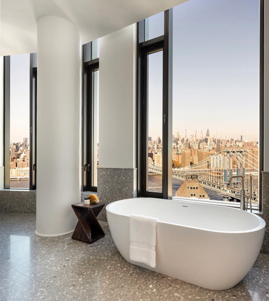 Молочные интерьеры современной резиденции в нью-йоркской высотке Молочные интерьеры современной резиденции в нью-йоркской высотке