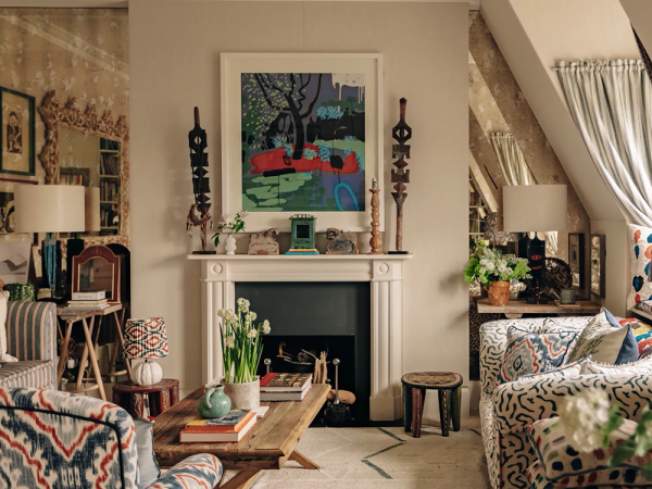 Всё дело в узорах: экстравагантная мансардная квартира дизайнера в лондоне Всё дело в узорах: экстравагантная мансардная квартира дизайнера в лондоне