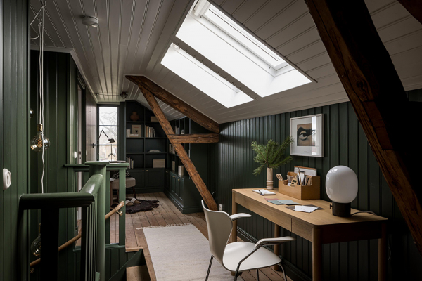 Зеленые интерьеры и нотки зимнего декора: шведская дача 1910 года Зеленые интерьеры и нотки зимнего декора: шведская дача 1910 года